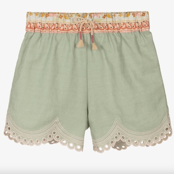 Zimmerman shorts Embroidered Green tallow embroidered light sage girls 6 NEW - Picture 1 of 5
